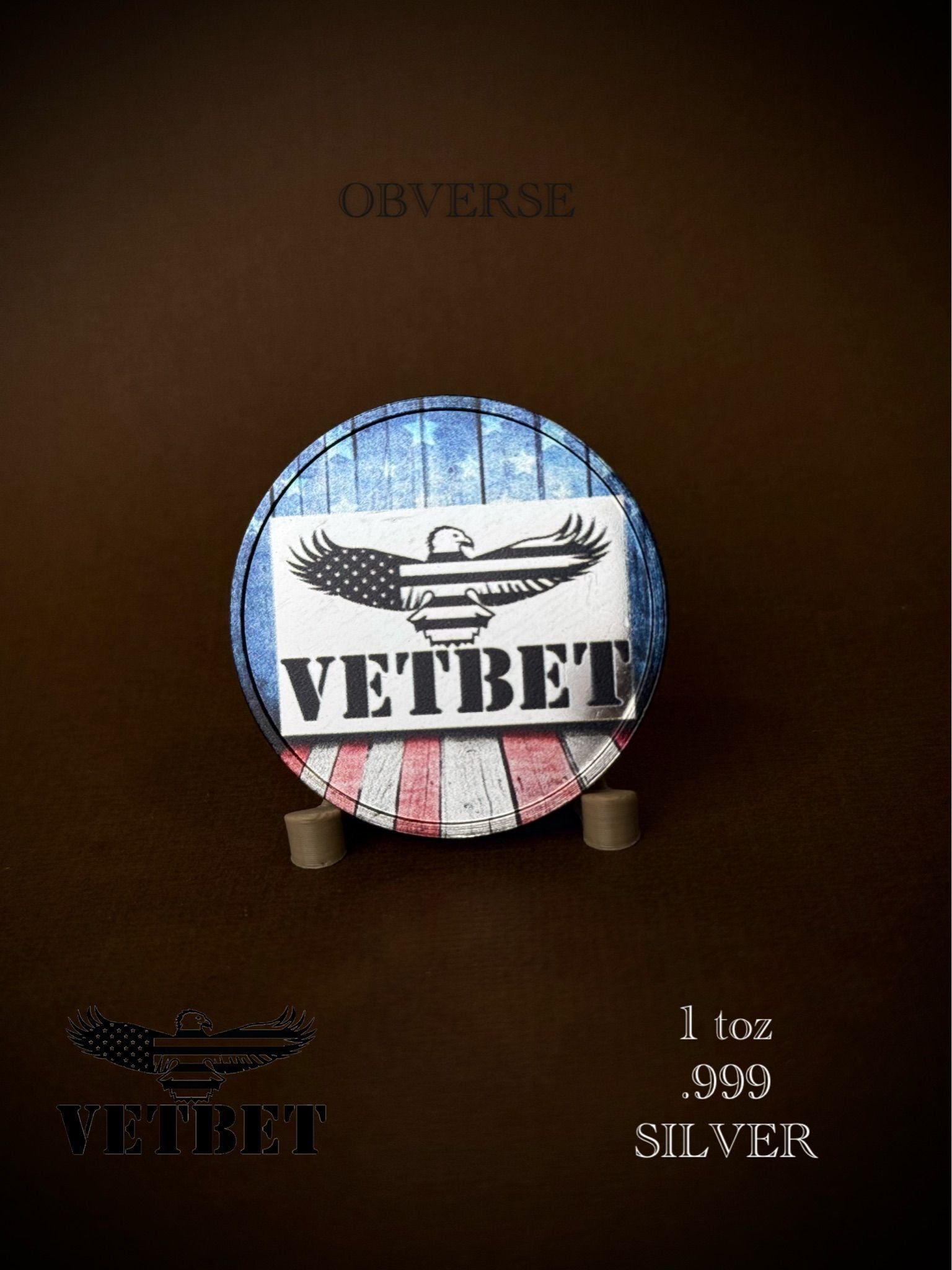 1oz Silver VETBET Round - .999 Silver
