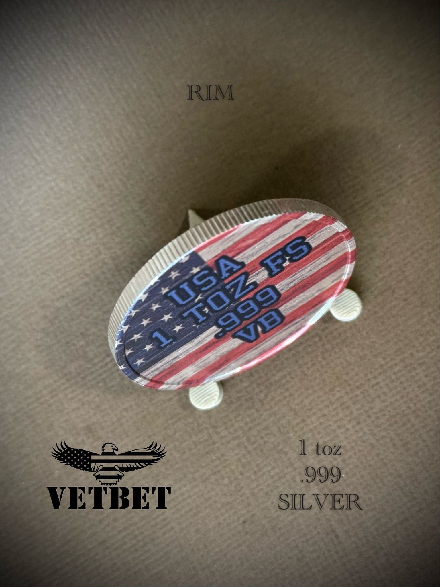 1oz Silver VETBET Round - .999 Silver