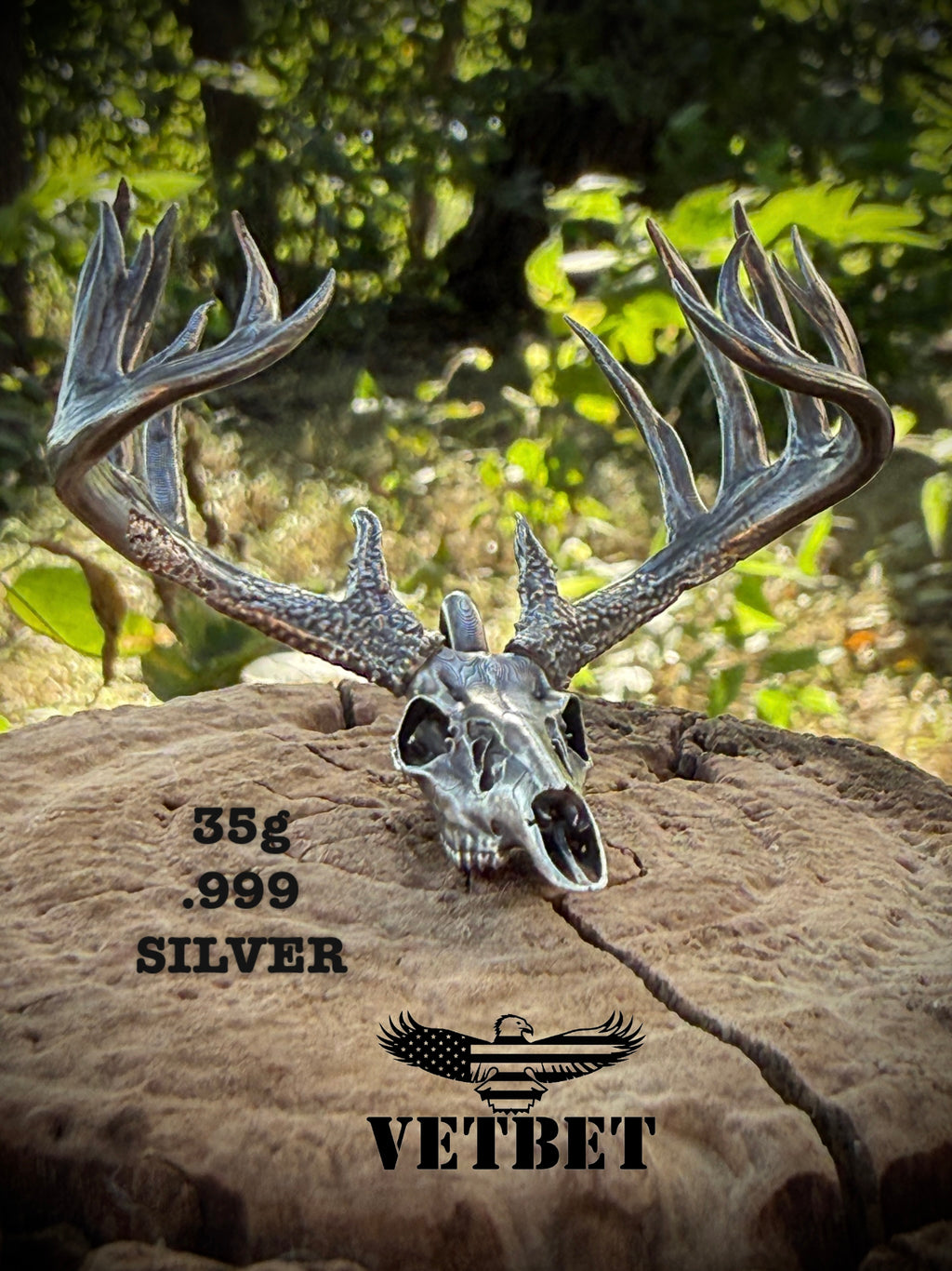 .999 Silver Trophy Whitetail w/hang loop
