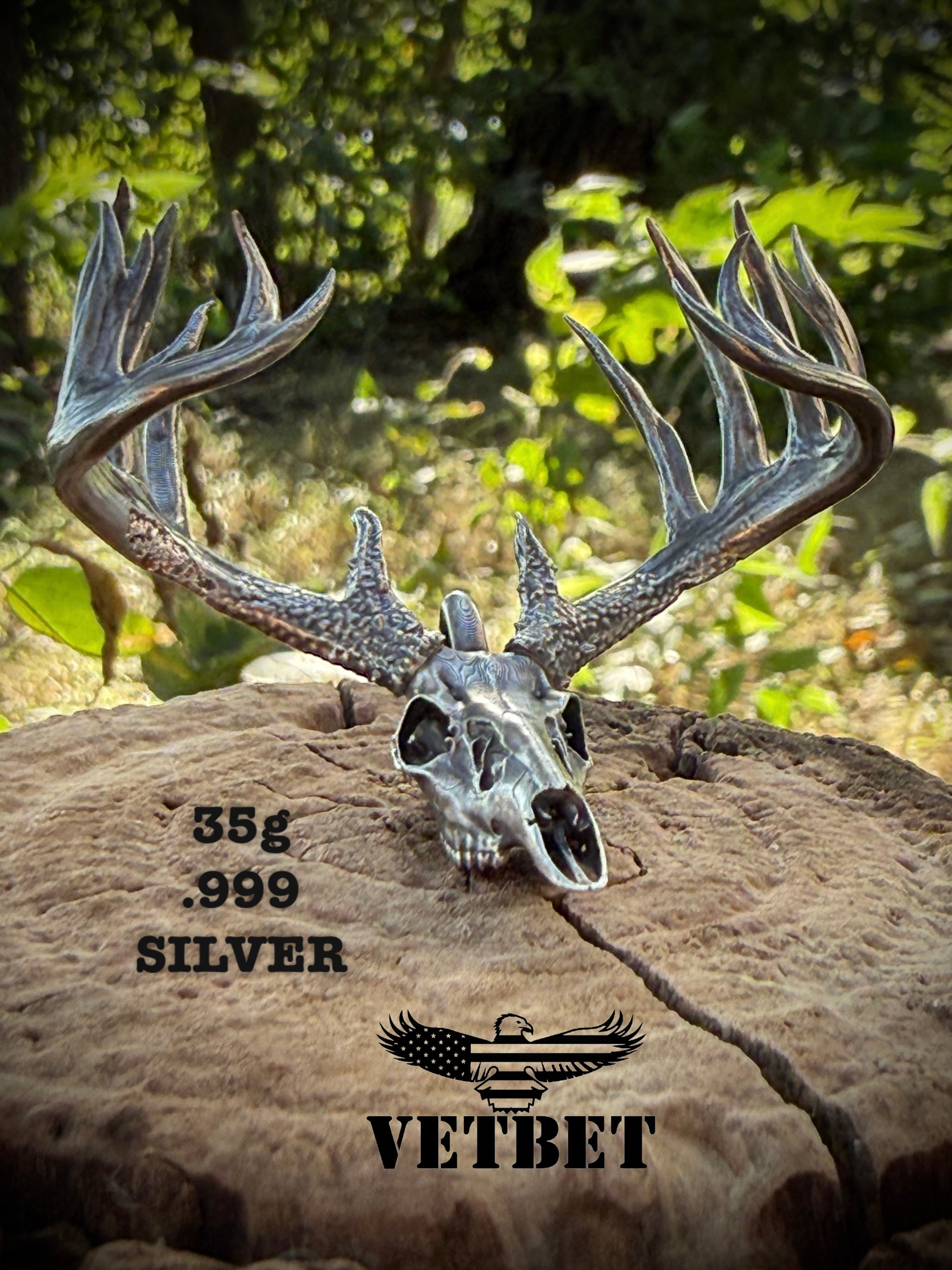 .999 Silver Trophy Whitetail w/hang loop