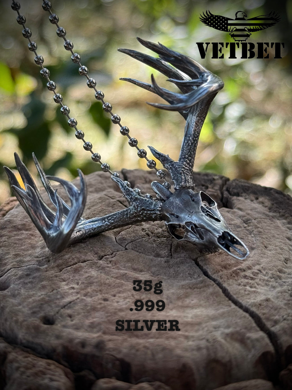 .999 Silver Trophy Whitetail w/hang loop
