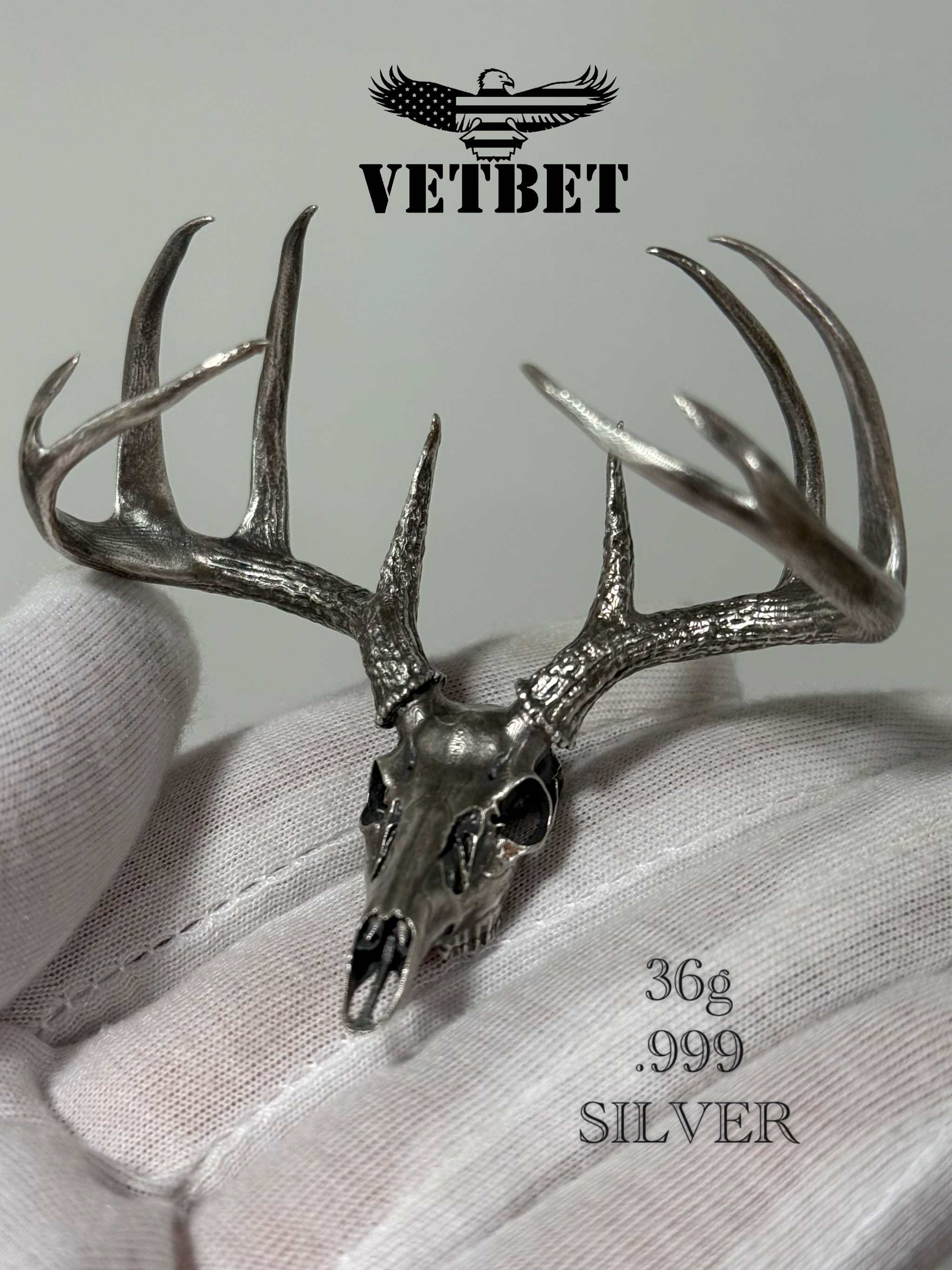 .999 Silver Trophy Wide Racked Whitetail Deadhead