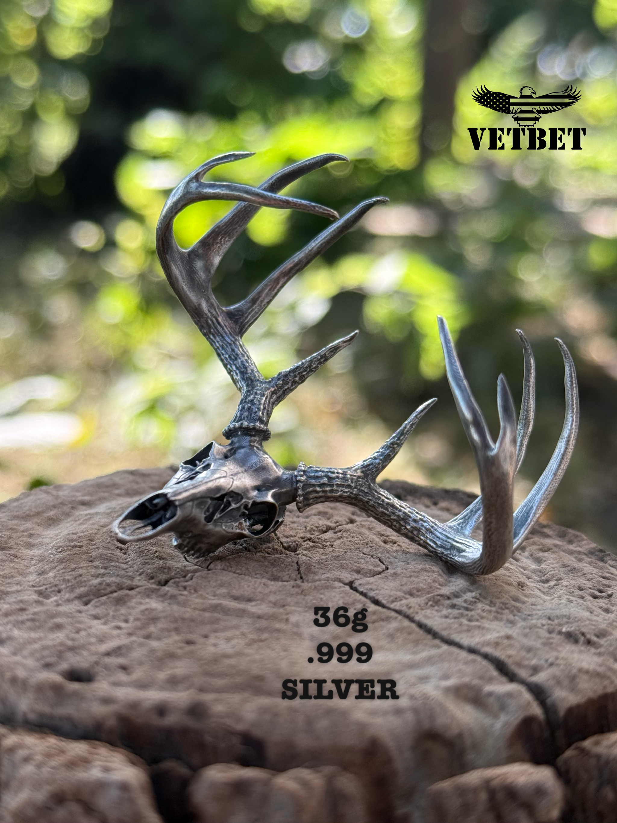 .999 Silver Trophy Wide Racked Whitetail Deadhead
