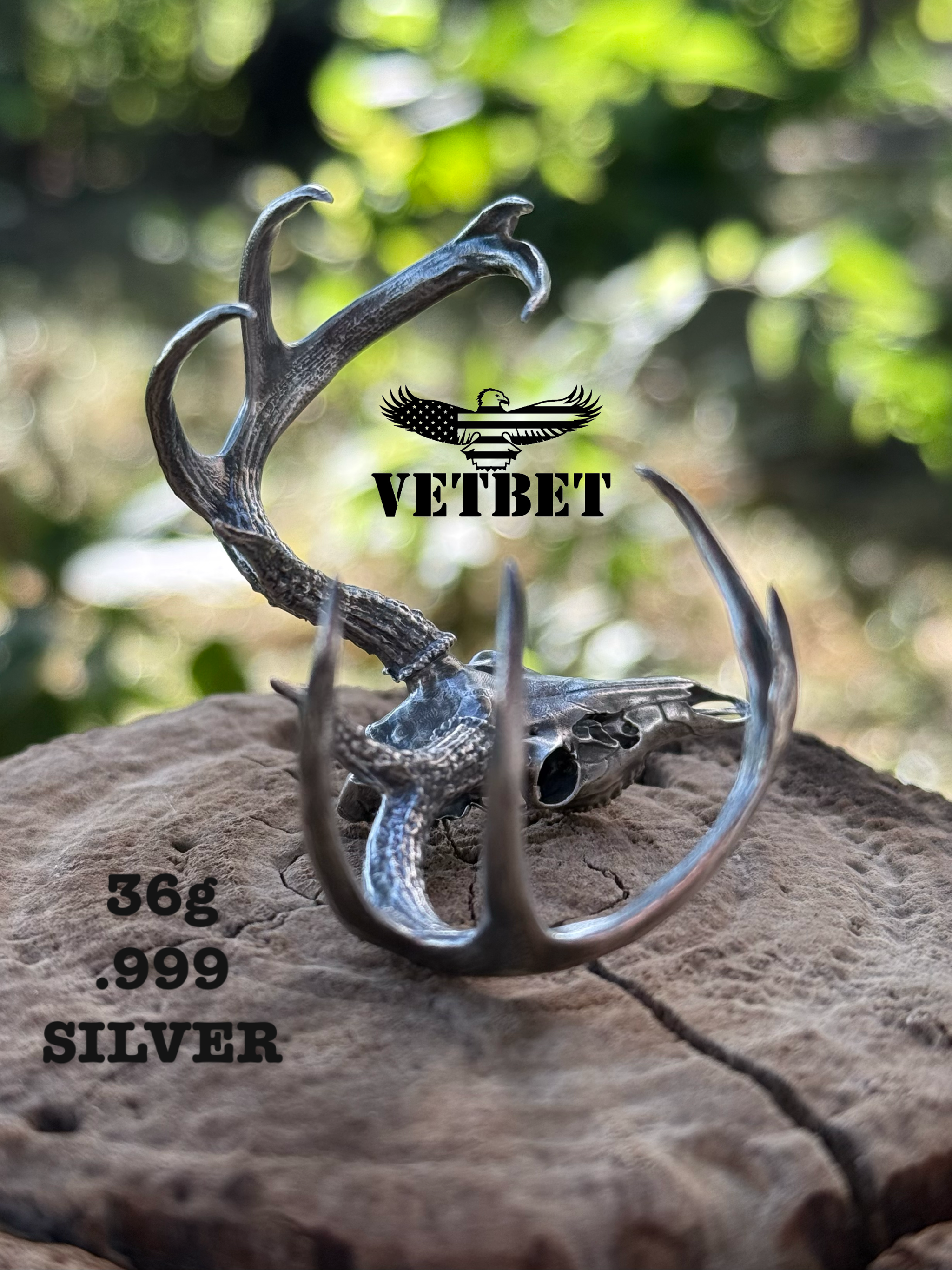 .999 Silver Trophy Wide Racked Whitetail Deadhead
