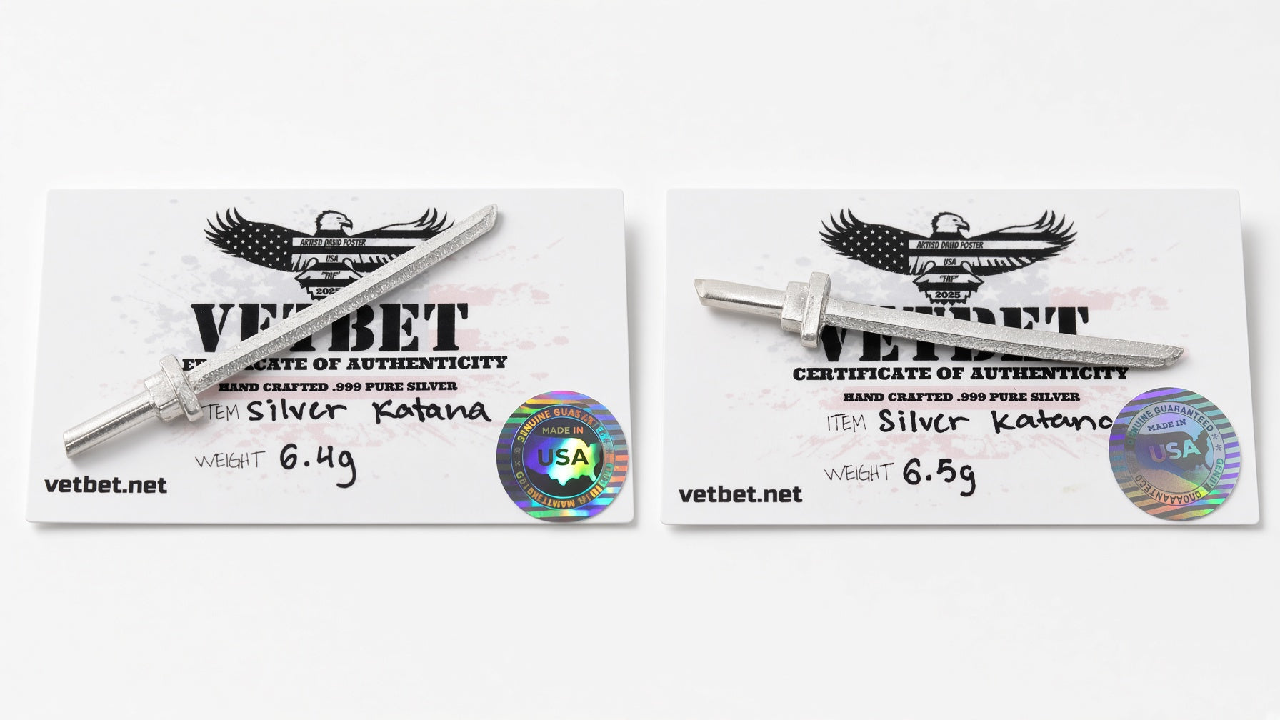 Katana Swords with Samurai (.999 Silver)